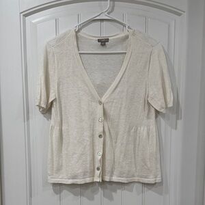 EUC J. Jill Cream Linen Blend Cardigan